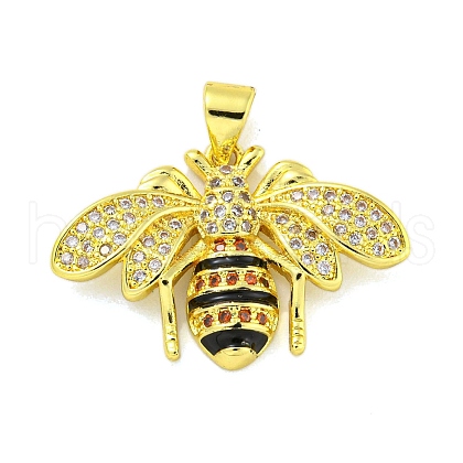 Brass Micro Pave Clear Cubic Zirconia Pendants KK-R159-31G-1