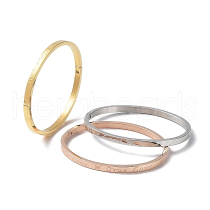 3Pcs 3 Color 304 Stainless Steel Grooved Bangles Set BJEW-F464-03-1