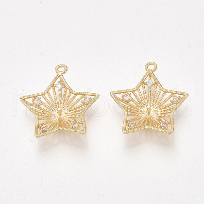 Brass Cubic Zirconia Peg Bails Pendants X-KK-S350-335-1