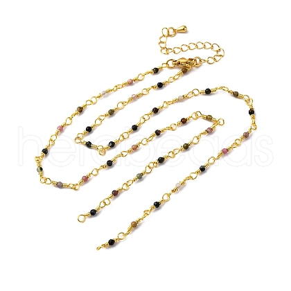 Brass Chain Necklace Making KK-K337-13G-08-1
