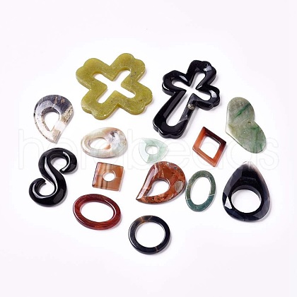 Natural Mixed Stone Pendants G-G798-07-1