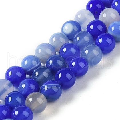Natural Striped Agate/Banded Agate Beads Strands G-Z060-A01-B26-1
