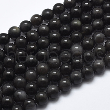 Natural Ice Obsidian Beads Strands G-A171-16-10mm-1
