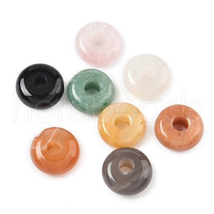 Natural & Synthetic Mixed Gemstone Donut/Pi Disc Charms G-M454-01C-1
