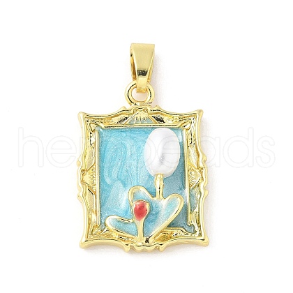 Brass Enamel Pendants KK-Z101-09G-D02-1