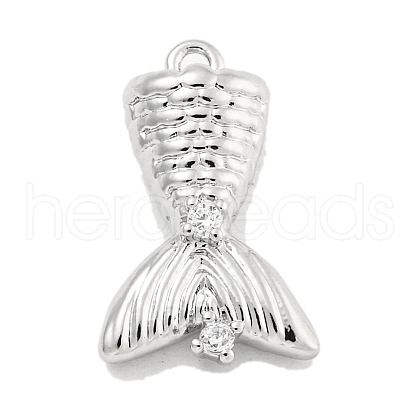Brass Micro Pave Clear Cubic Zirconia Pendants KK-U015-08P-1