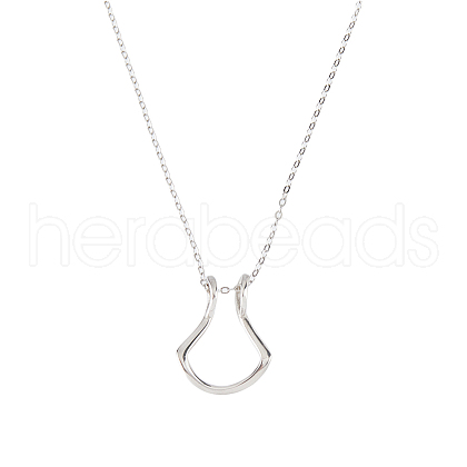 FIBLOOM 1Pcs Stainless Steel Teardrop Pendant Necklace NJEW-FI0001-59B-1