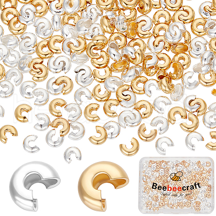 Beebeecraft Brass Crimp Beads Covers FIND-BBC0015-78B-1