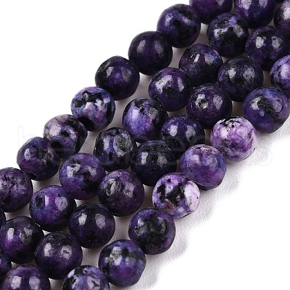 Dyed Natural White Jade Beads Strands G-T140-4mm-B11-1
