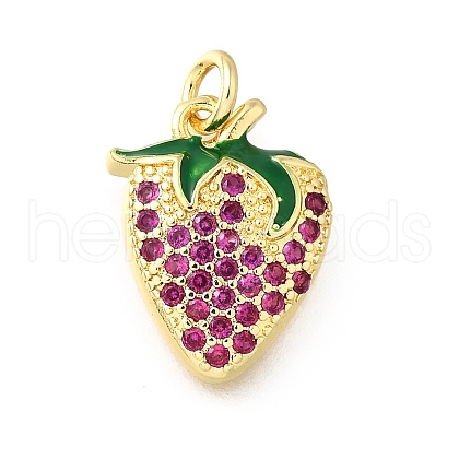 Brass Micro Pave Cubic Zirconia Pendants KK-Q066-32G-1