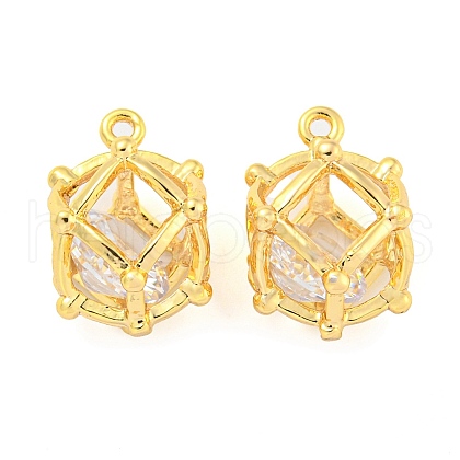 Brass Pave Cubic Zirconia Pendants KK-M286-13G-1