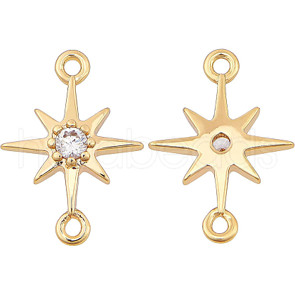 Brass Micro Pave Cubic Zirconia Links ZIRC-BC0001-01-1