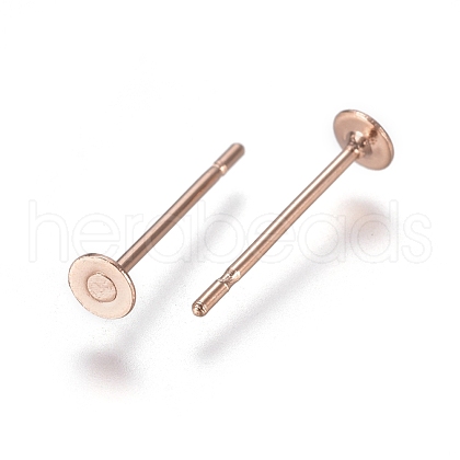 304 Stainless Steel Stud Earring Findings STAS-E484-67D-RG-1