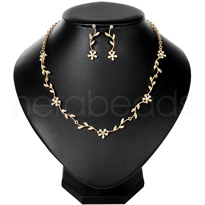 Alloy Rhinestone Earrings & Necklaces Sets WG44B2F-03-1