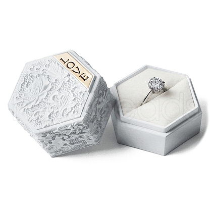 Embossed Hexagon Plastic Rings Storage Boxes CON-P020-C01-1