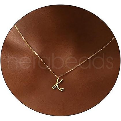 Fashionable Brass Letter Heart Pendant Necklaces for Women FS-WGD0E1D-11-1