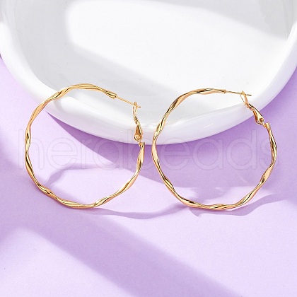 304 Stainless Steel Hoop Earrings EJEW-S250-01B-G-1