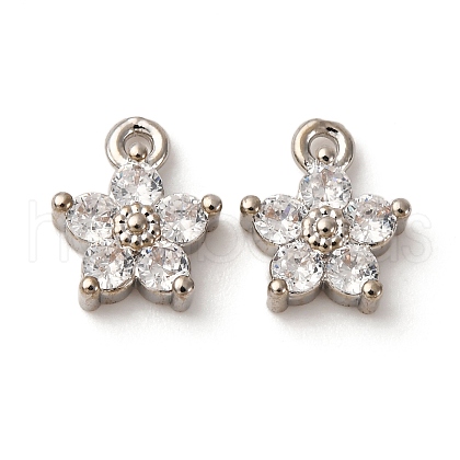 Brass Micro Pave Cubic Zirconia Pendants KK-I276-05P-03B-1