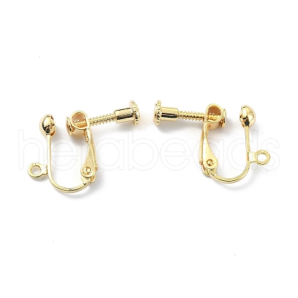 Brass Clip-on Earring Findings KK-P232-05G-1