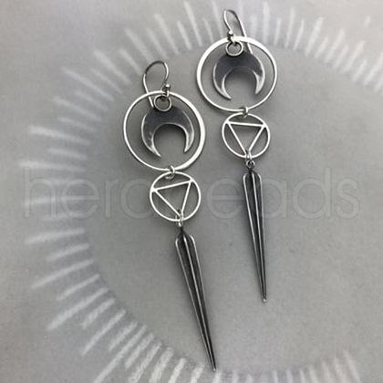 Moon Gothic Style Alloy Dangle Earrings FS-WG16F02-02-1