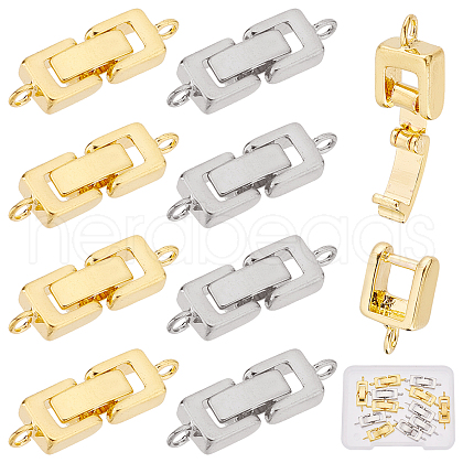 SUNNYCLUE 12 Sets 2 Colors Brass Fold Over Clasps FIND-SC0002-74-1