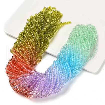 Transparent Painted Glass Beads Strands X1-DGLA-A034-T3mm-A12-1
