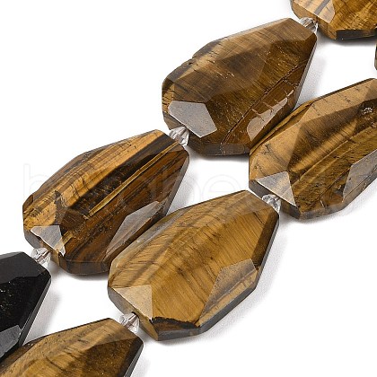 Natural Tiger Eye Beads Strands G-P548-B21-01-1