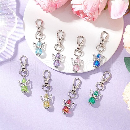 8Pcs Angel Acrylic Pendant Decorations HJEW-JM03208-02-1