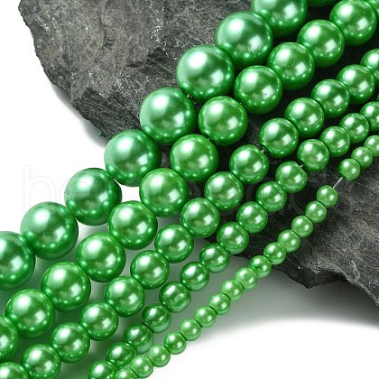 Dyed Glass Pearl Round Beads Strands HY-X0001-04-1