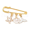 Marine Theme Pendant Alloy Enamel Brooches JEWB-BR00143-04-1