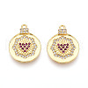 Brass Micro Pave Cubic Zirconia Pendants KK-N265-32G-1