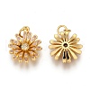 Brass Micro Pave Clear Cubic Zirconia Pendants ZIRC-B002-34G-H-2