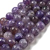 Faceted Natural Dragon Veins Agate Beads Strands X-G-F447-12mm-L04-2