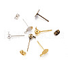 Brass Stud Earring Findings KK-TA0007-78-13