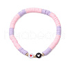 2Pcs 2 Styles Handmade Polymer Clay Beads Stretch Bracelets for Women BJEW-JB11314-3
