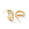 Clear Cubic Zirconia Arch Stud Earrings EJEW-C040-03G-2