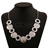 Alloy Disc Ring Beaded Bib Necklaces for Women FS-WG77100-02-1