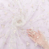 Leaf Pattern Nylon Embroidery Mesh Fabric DIY-WH0580-17-3