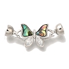 Brass & Abalone & Shell Fold Over Clasps KK-K389-126P-1