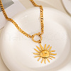 Stainless Steel Sun Pendant Cuban Chain Necklaces TT3568-4