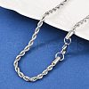 Tarnish Resistant 304 Stainless Steel Rope Chain Necklaces X-STAS-M174-013P-1