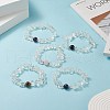 Natural Quartz Crystal Chips & Mixed Gemstone Stretch Bracelet for Women BJEW-JB09230-6