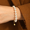 Elegant Imitation Pearl Stainless Steel Round Beads Bracelets for Women IR2181-1