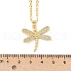 Brass Micro Pave Clear Cubic Zirconia Pendant Necklaces NJEW-D306-01G-B-3