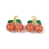 Brass Enamel Pendants KK-H072-18G-16-1
