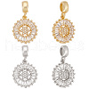 Beebeecraft 4Pcs 2 Colors Brass Pave Clear Cubic Zirconia European Dangle Charms OPDL-BBC0001-01-1