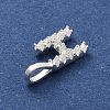 925 Sterling Silver with Cubic Zirconia Charms STER-Q004-01H-S-2