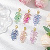 Teardrop Glass Pendant Decorations HJEW-JM03256-1