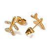 304 Stainless Steel Crystal Rhinestone Stud Earrings for Women EJEW-C094-01E-G-2