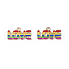 Rainbow Color Pride Alloy Enamel Pendants ENAM-K067-19-3